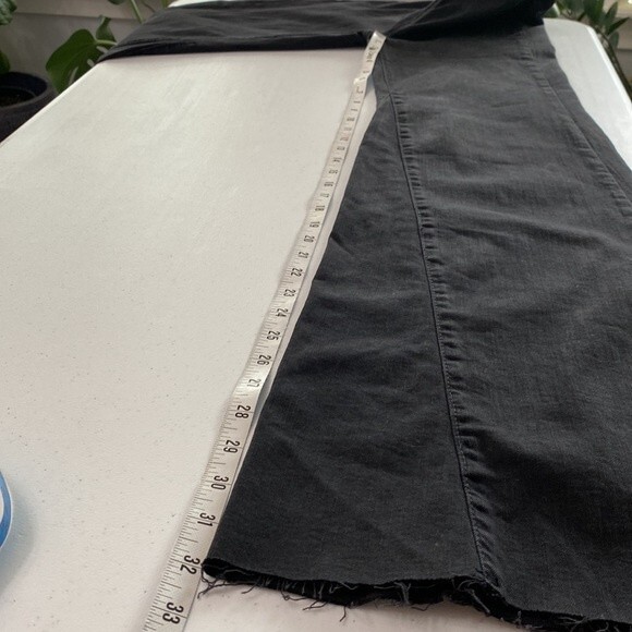 Free People Penny Pull-On Flare Jeans Washed Black We The Free Stretchy Boho - Picture 13 of 16